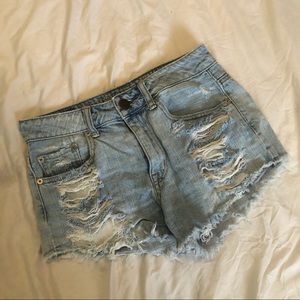 ripped american eagle jean shorts